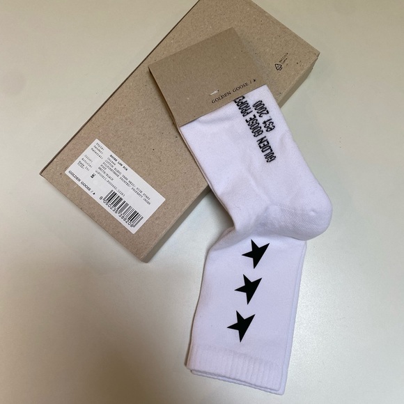 Golden Goose Low Rib White Socks sz Small (unisex) New in Box - Picture 4 of 4